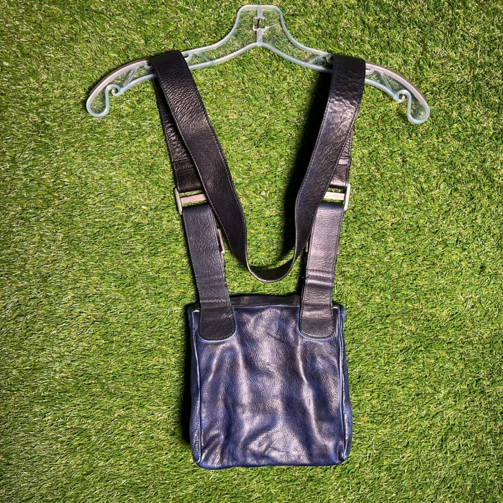 Diesel Leather Chest Rig Holster Bag Navy Blue‎ Black Tactical Y2K